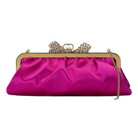 Gucci - Broadway Satin Crystal Bow Clutch Chain Shoulder Bag
