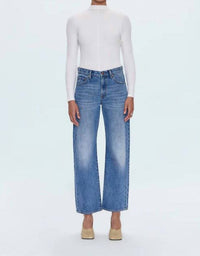 PISTOLA Lexi Mid Rise Bowed Straight Jean in metropolis - women's jeans