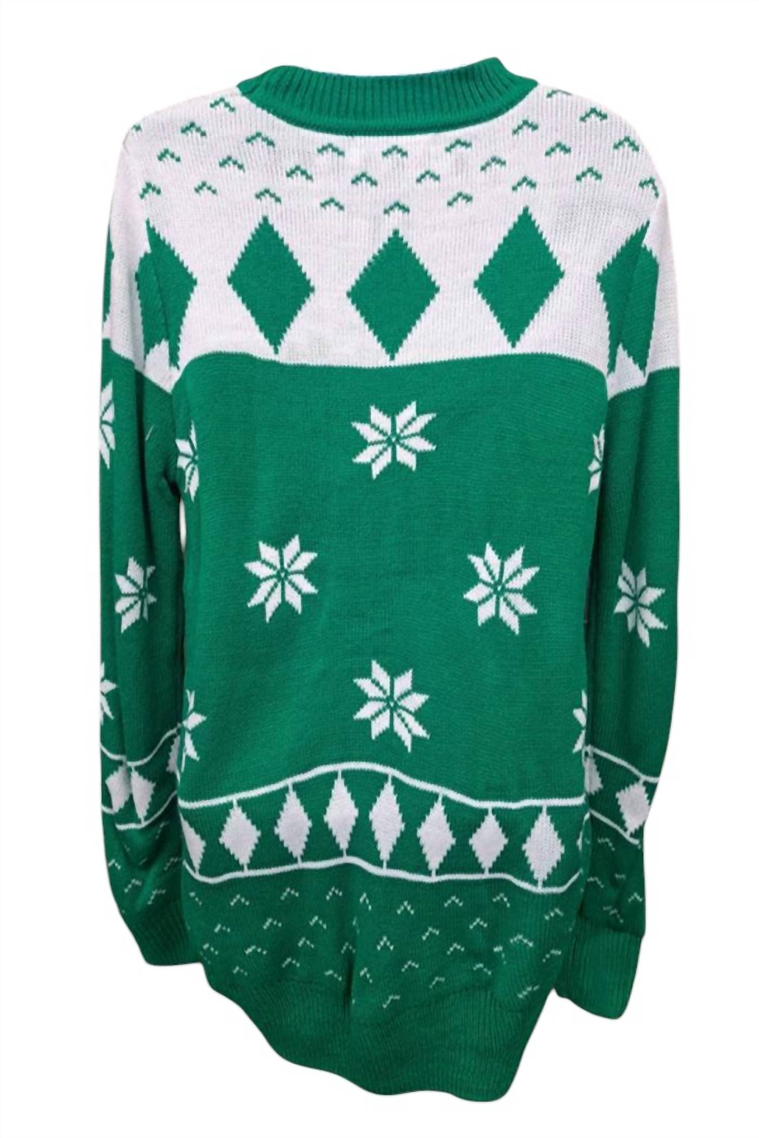 Tres Chic - Women's Snowflakes Diamonds Sweater