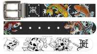 Ed Hardy - Men's 38mm Coi And Skull Reversible Belt