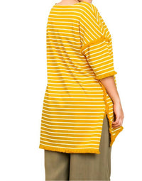 Umgee - Striped & Fringed Top