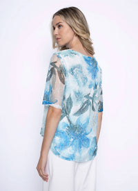 Picadilly - Floral Netted Half Sleeve Top