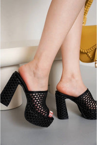 Cape Robbin - Women's Margette Knit High Block Heels