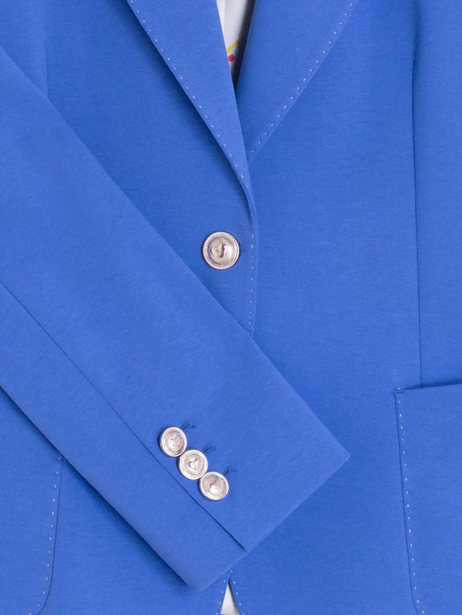 Vilagallo Women's Hillary Roma Knit Jacket in blue - women's jacket - detail view