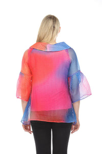 Joseph Ribkoff - Gradient Check Semi-sheer 2-piece Tunic