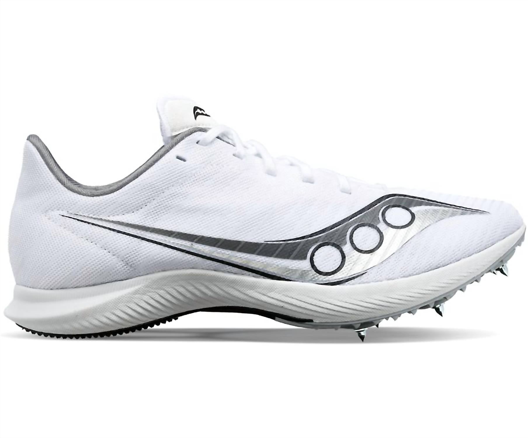 SAUCONY Men's Velocity Mp Race Shoe in 01 white silver - men's shoe - detail view
