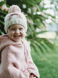 Huggalugs - Girls Rainbow Knit Beanie Hat