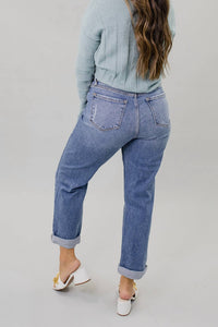 Cello - Dirty Looks High Rise Cuff Mom Jeans