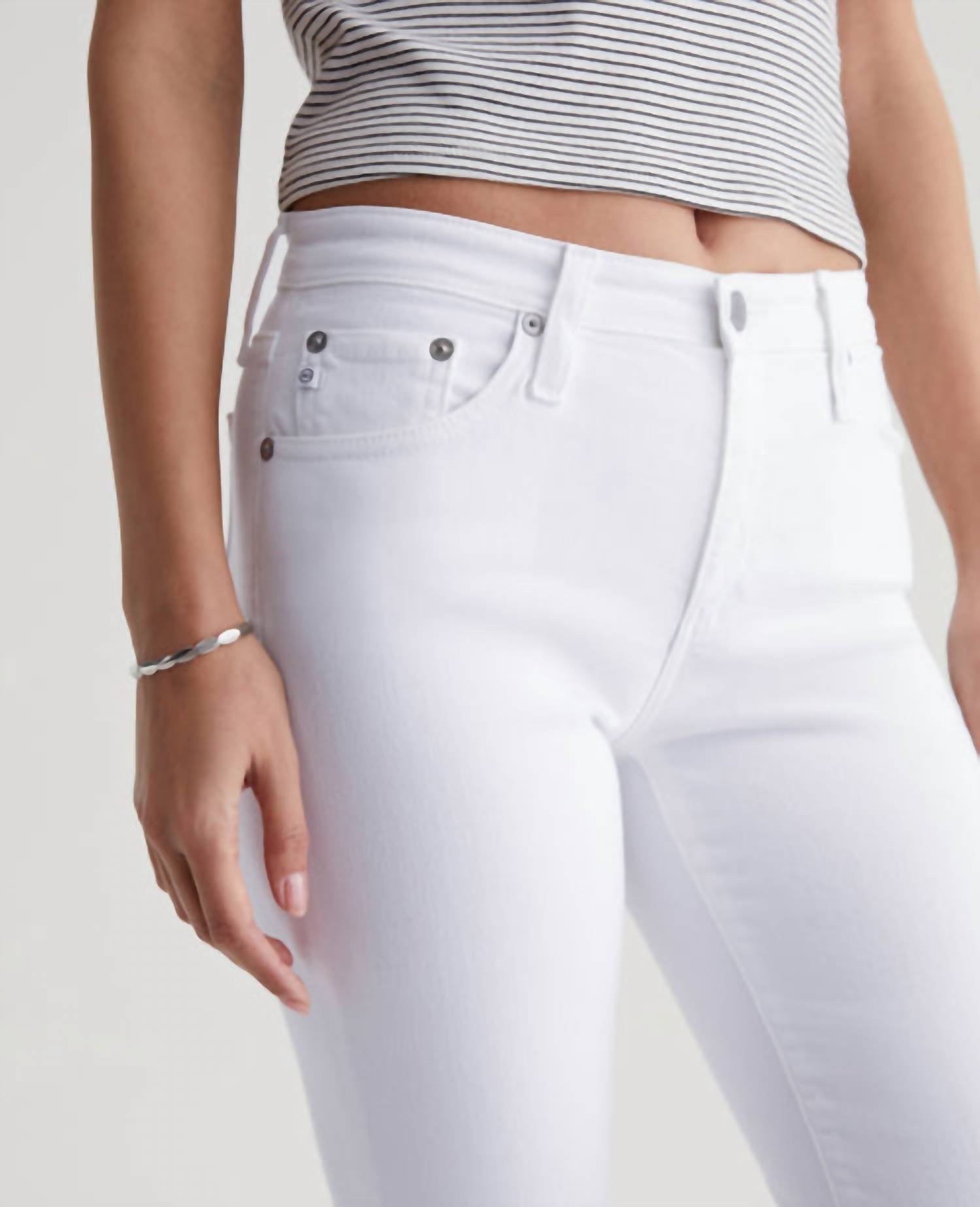 AG Jeans Angel Low Rise Bootcut Jean in pearl white - women's pants - view 4
