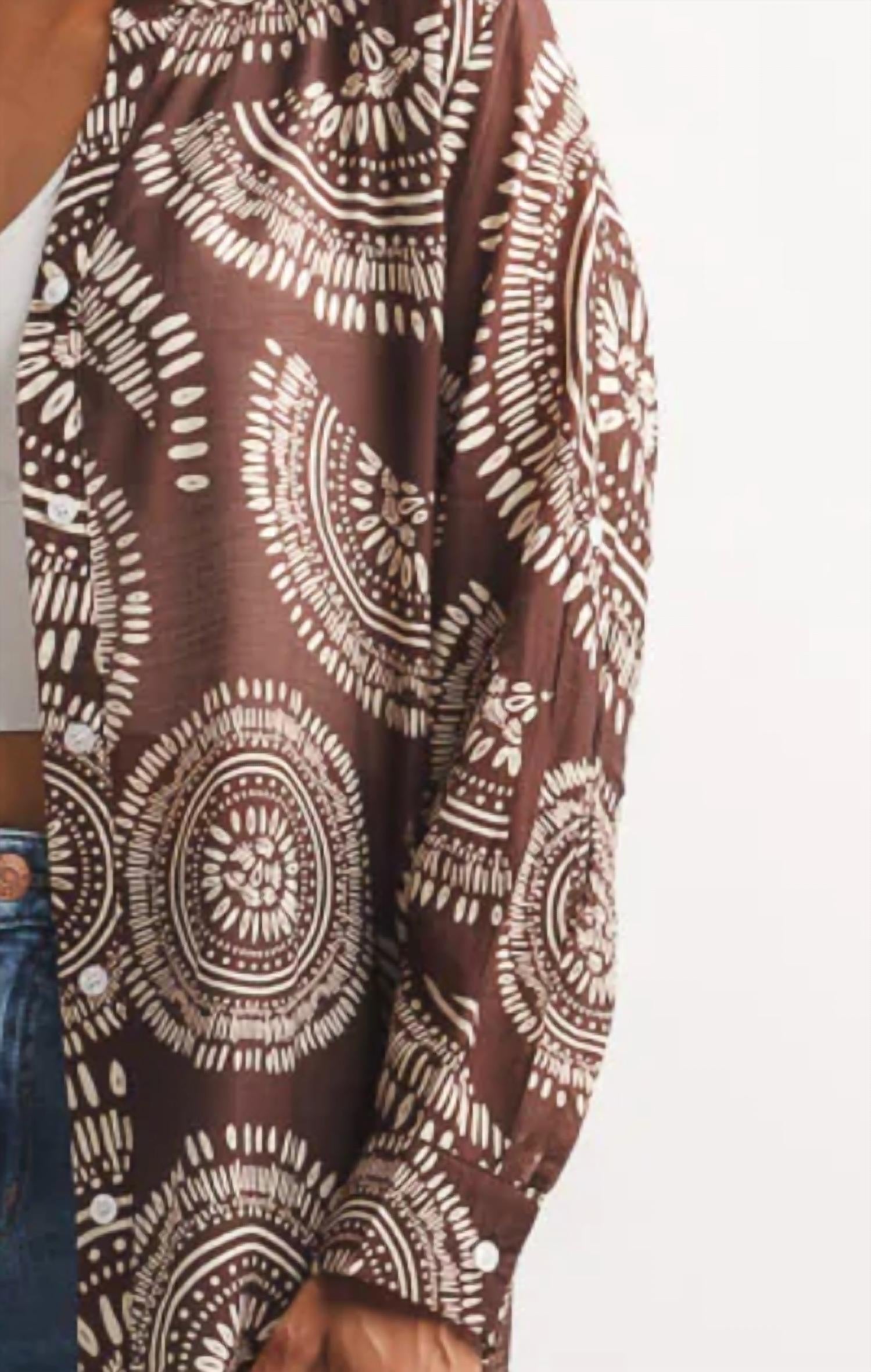 Papillon - Mandala Printed Tunic With Tab Sleeves