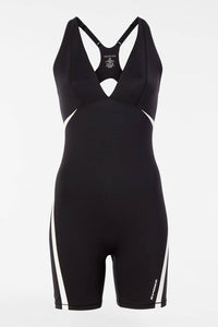 Bandier - V-neck Plunge Contrast Short Catsuit