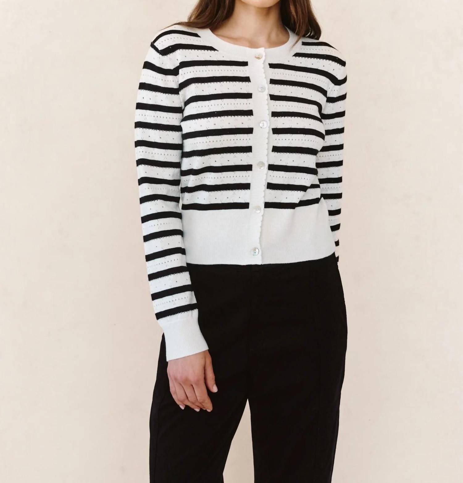 Bella Dahl - Long Sleeve Crewneck Fitted Cardigan