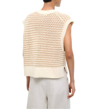 STAUD Americana V-neck Sweater in breeze creme - women's sweater - detail view