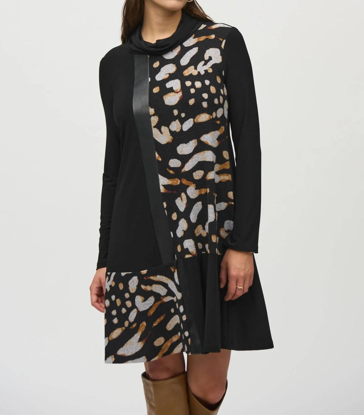 Joseph Ribkoff - Cowl Neck A-line Dress