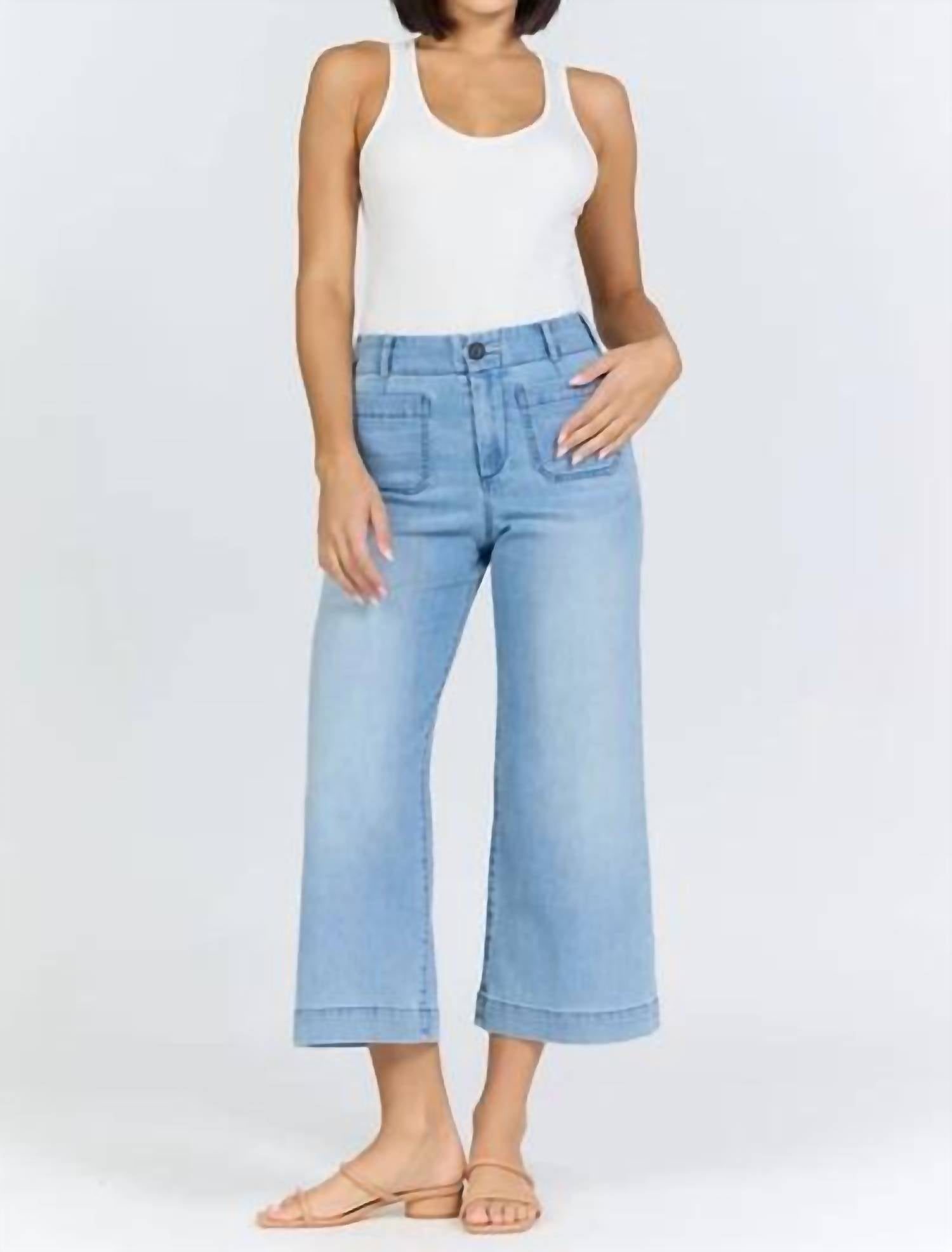 Dear John Denim - Audrey High Rise Wide Leg Cropped Jeans