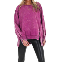 Zenana - Lovely Life Acid Wash Sweatshirt