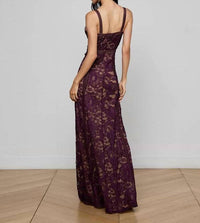 L'Agence Laynie Lace Maxi Dress in dark malbec 1 - women's dress - alternate view