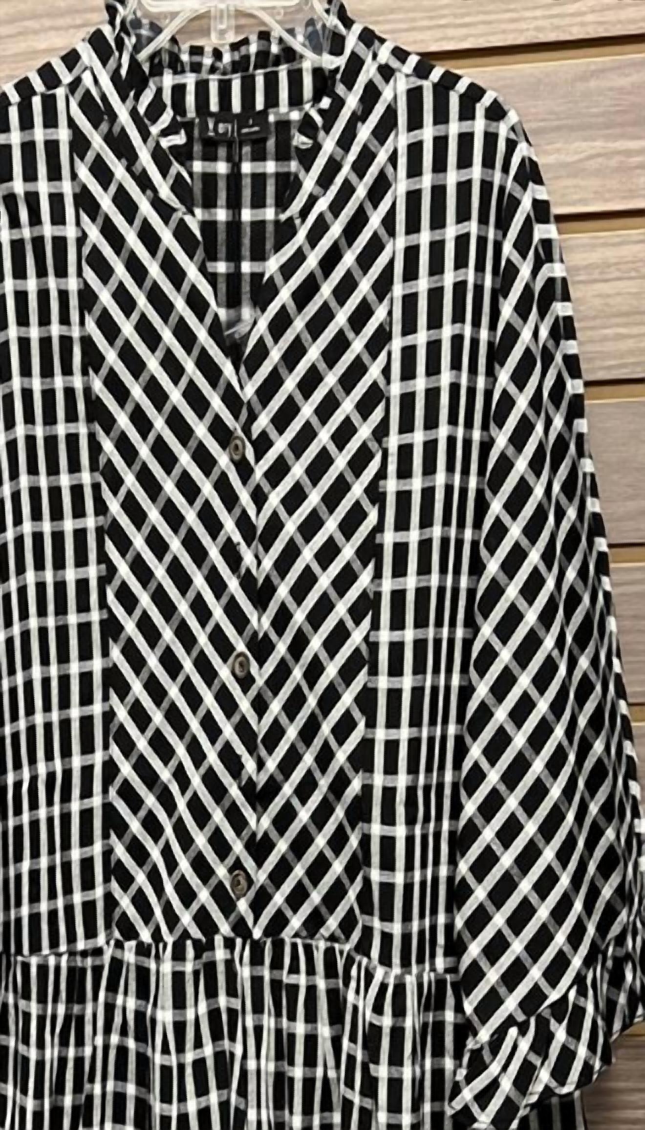 Very J - Women's Striped Ruffle Blouse