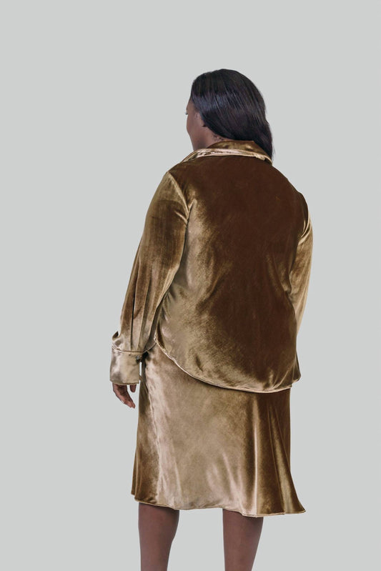 Vince - Velvet Bias Long-sleeve Shirt - Plus