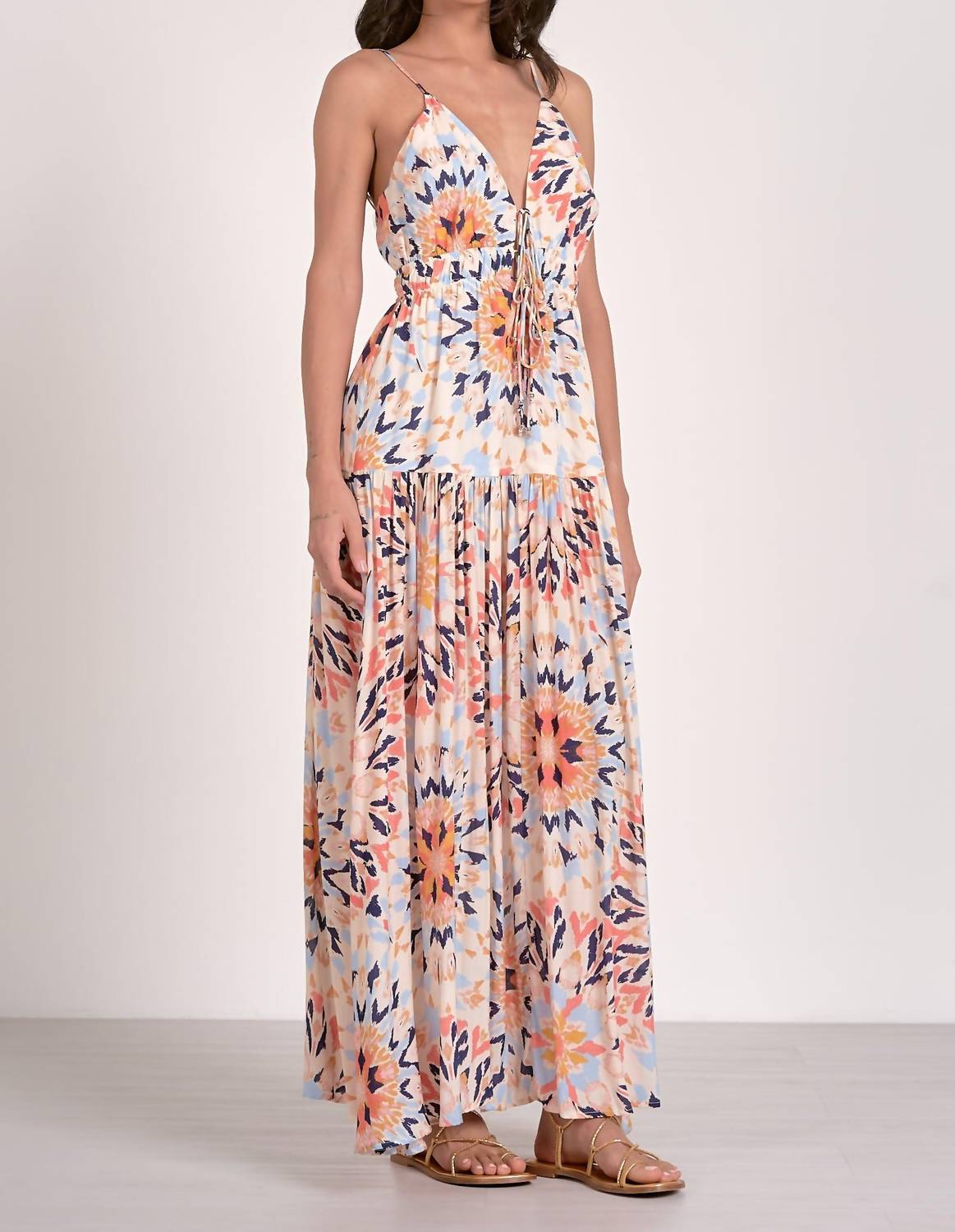 Elan - Tie Front Maxi Dress