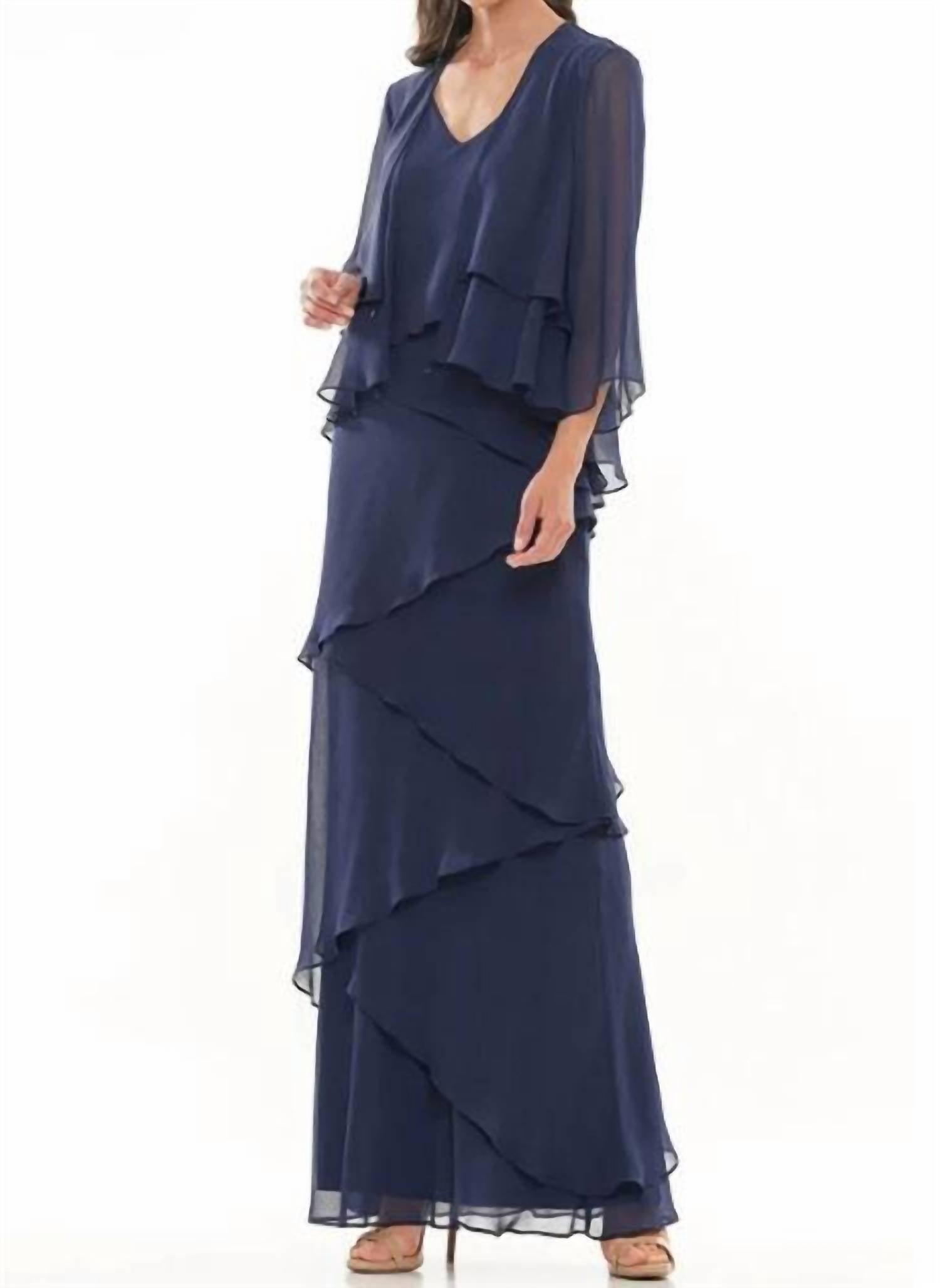 Colors Dress - Layered Chiffon Gown