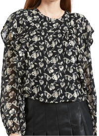 En Saison - Printed Ruffle Top
