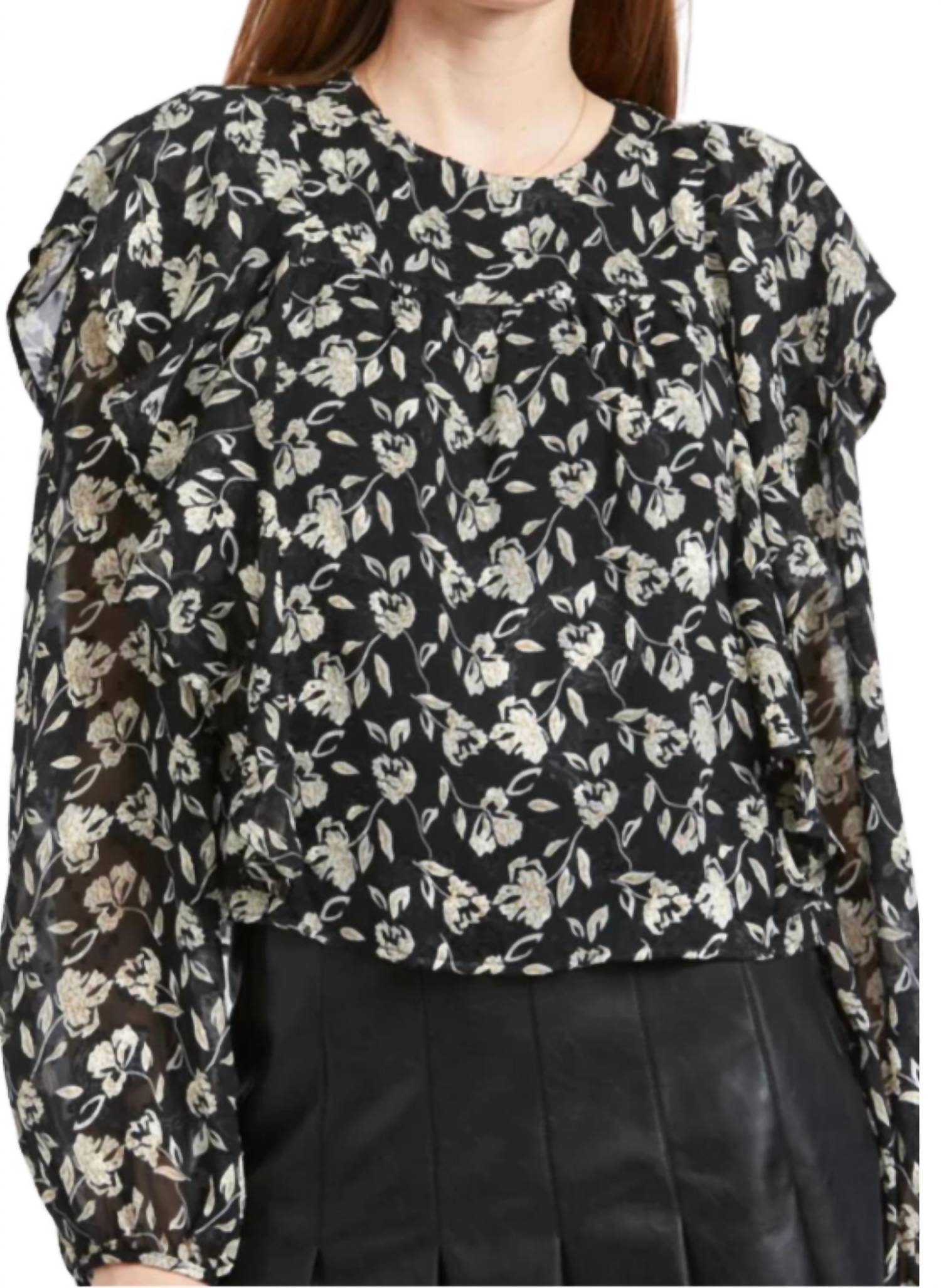En Saison - Printed Ruffle Top