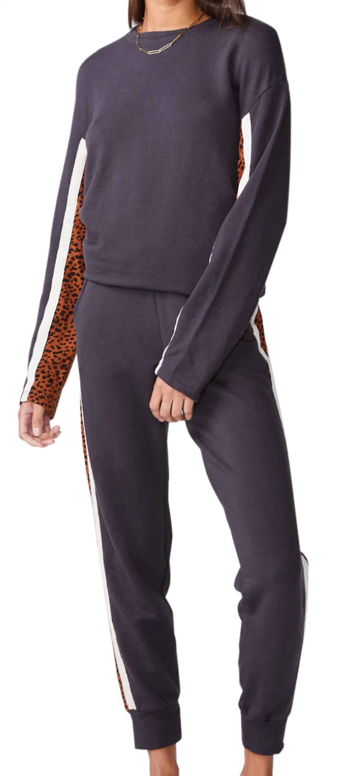 Monrow - Paneled Mini Leopard Sweatpants