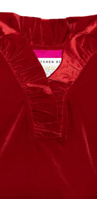 Gretchen Scott - Stand Up Ruffle Neck Velvet Top