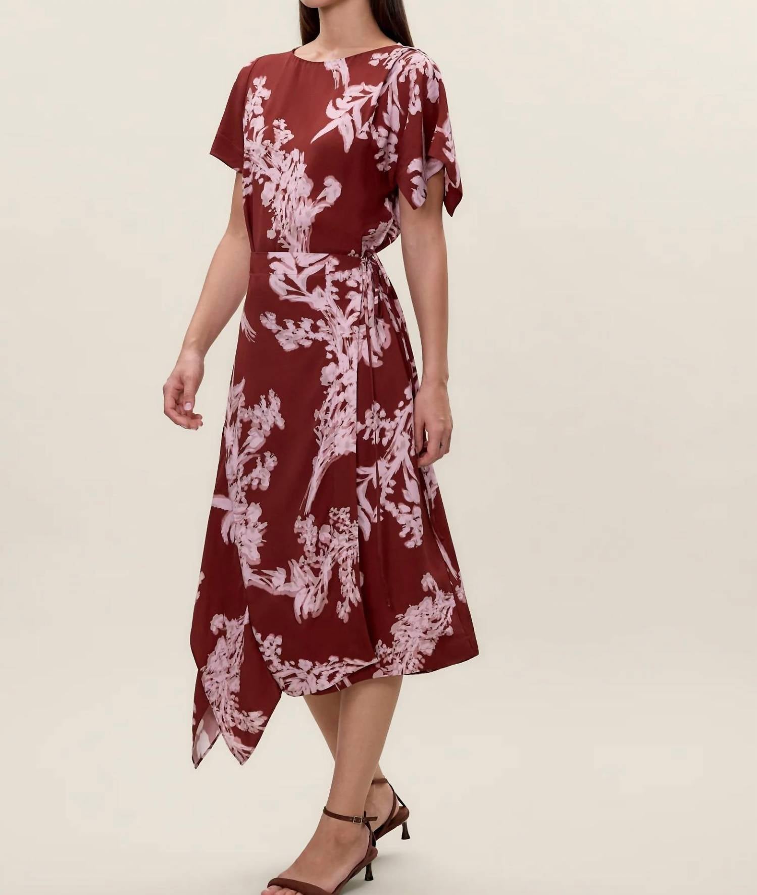 Rebecca Taylor Ciara Wrap Dress in aberdeen combo - women's dress - alternate view