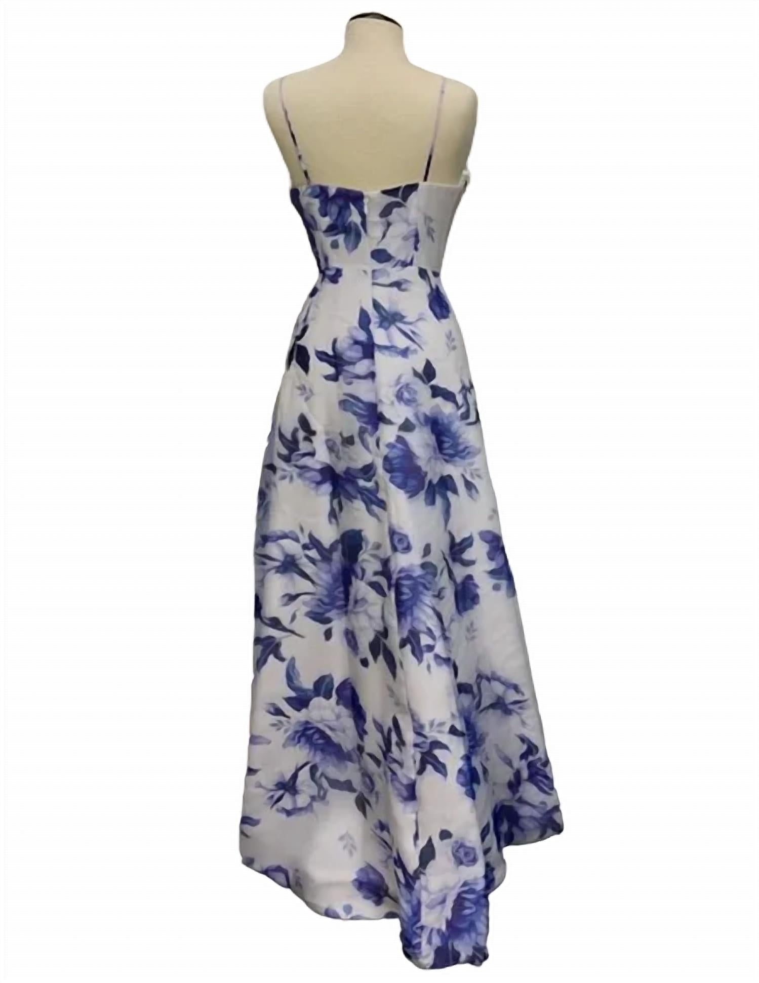 ANNE ASYMMETRICAL FLORAL GOWN