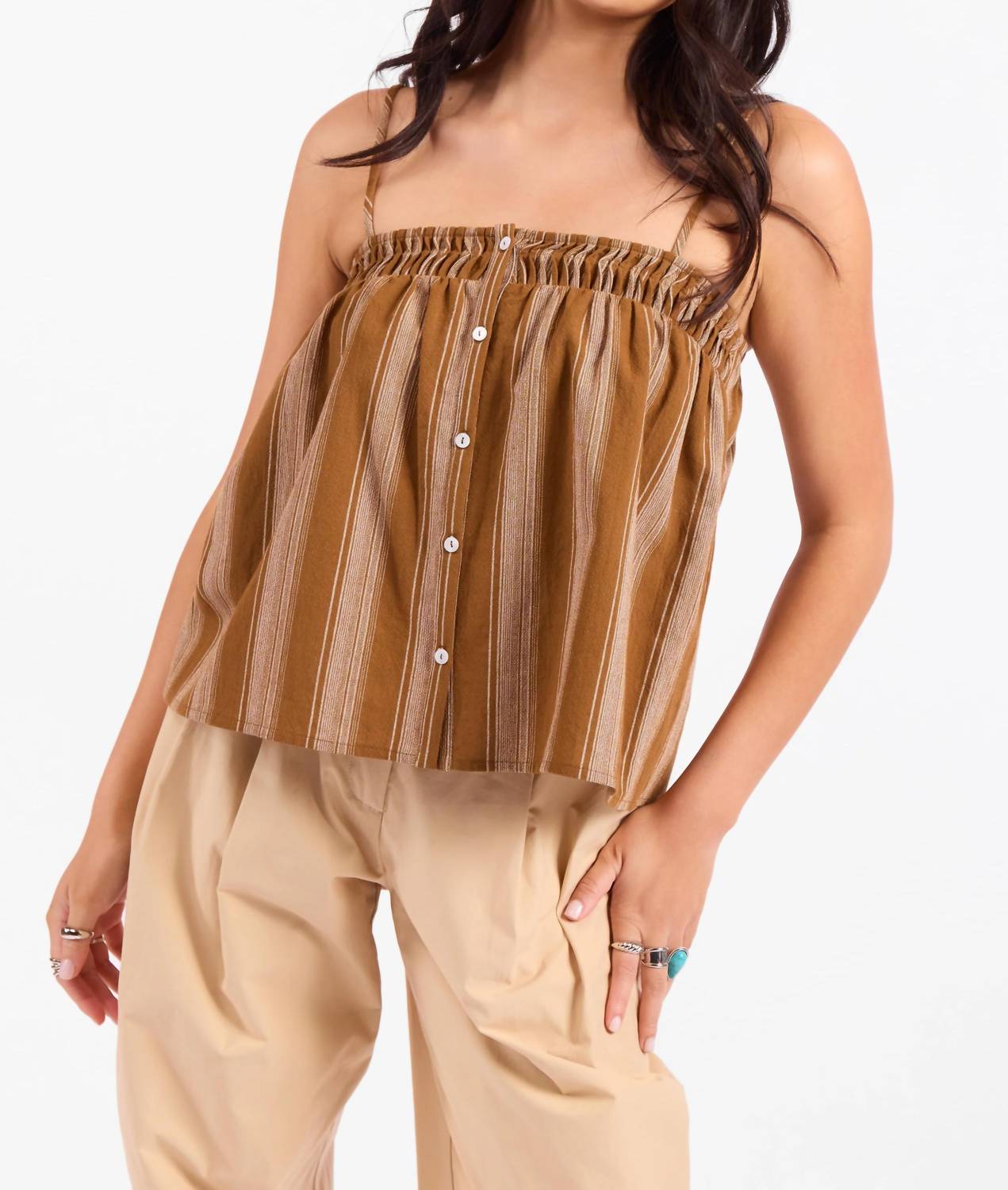 Sadie & Sage - Terra Rose Button-front Cami Top