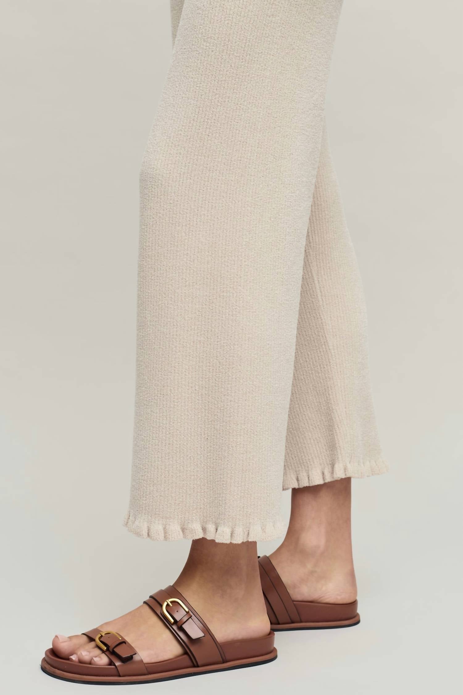 Barefoot Dreams - Rib Ruffle Hem Ankle Pant