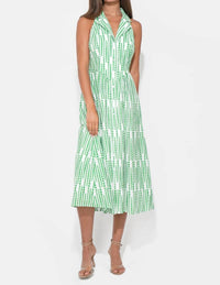 adelyn rae Ruby Halter Embroidered Midi Dress in green - women's dress - alternate view