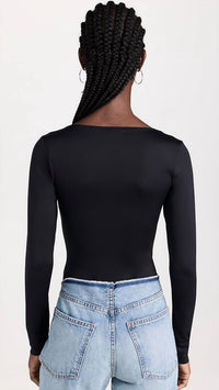 Good American - Scuba Scoop Long Sleeve Bodysuit