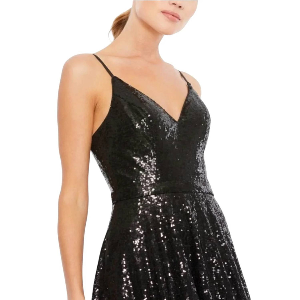 Mac Duggal - Sequin V-neck Ball Gown Dress