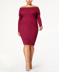 Say What? - Women's Plus Size Off The Shoulder Party Bodycon Dress
