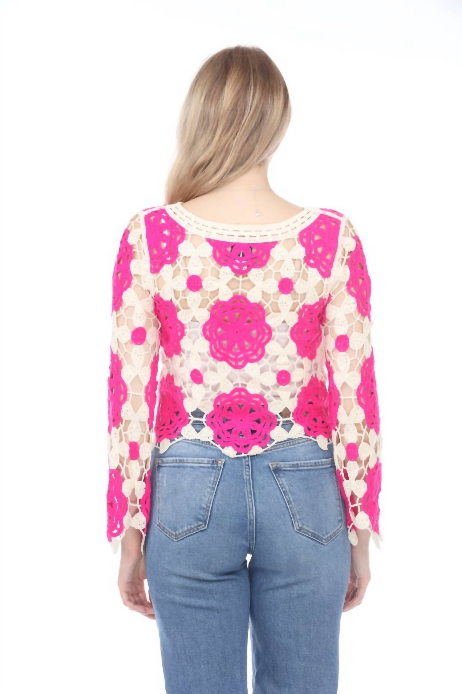 Rain And Rose - Quinn Knit Floral Top