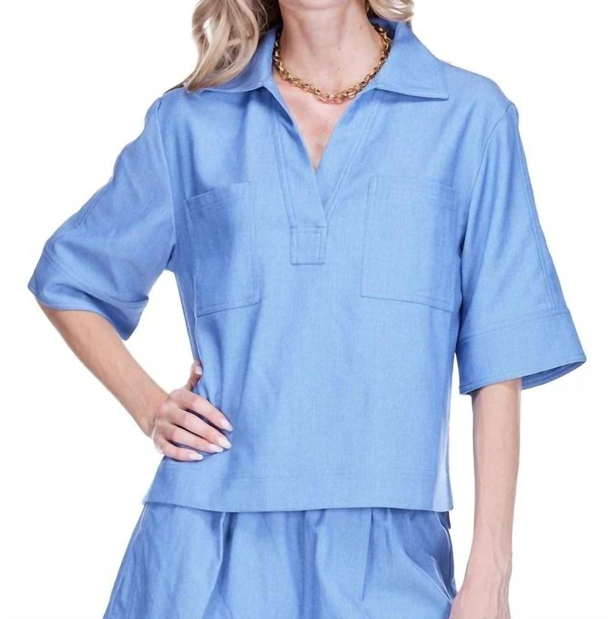 Joy Joy - Women's Pocket Denim Overshirt