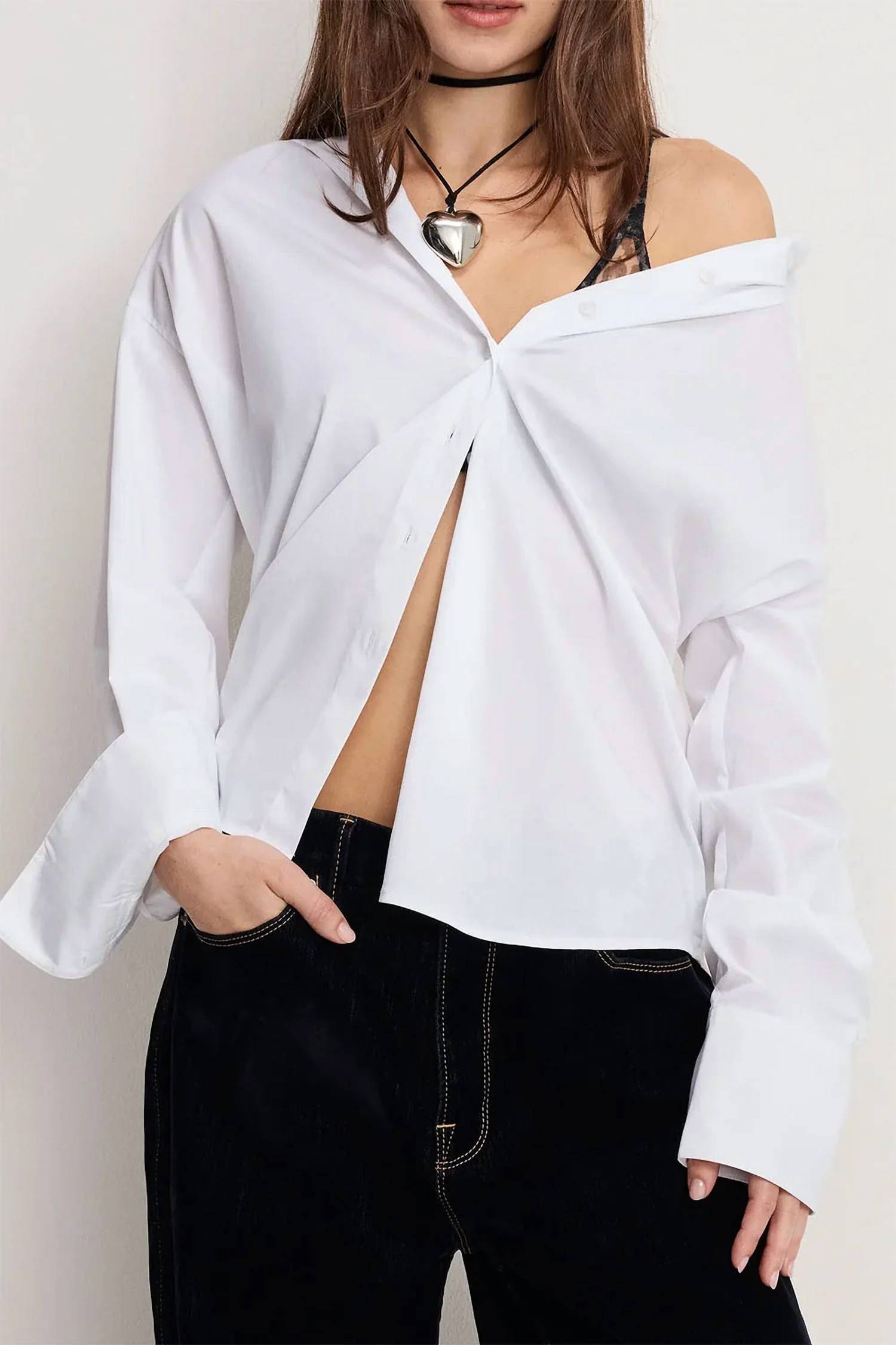 Good American - POPLIN OVERSIZED SHIRT