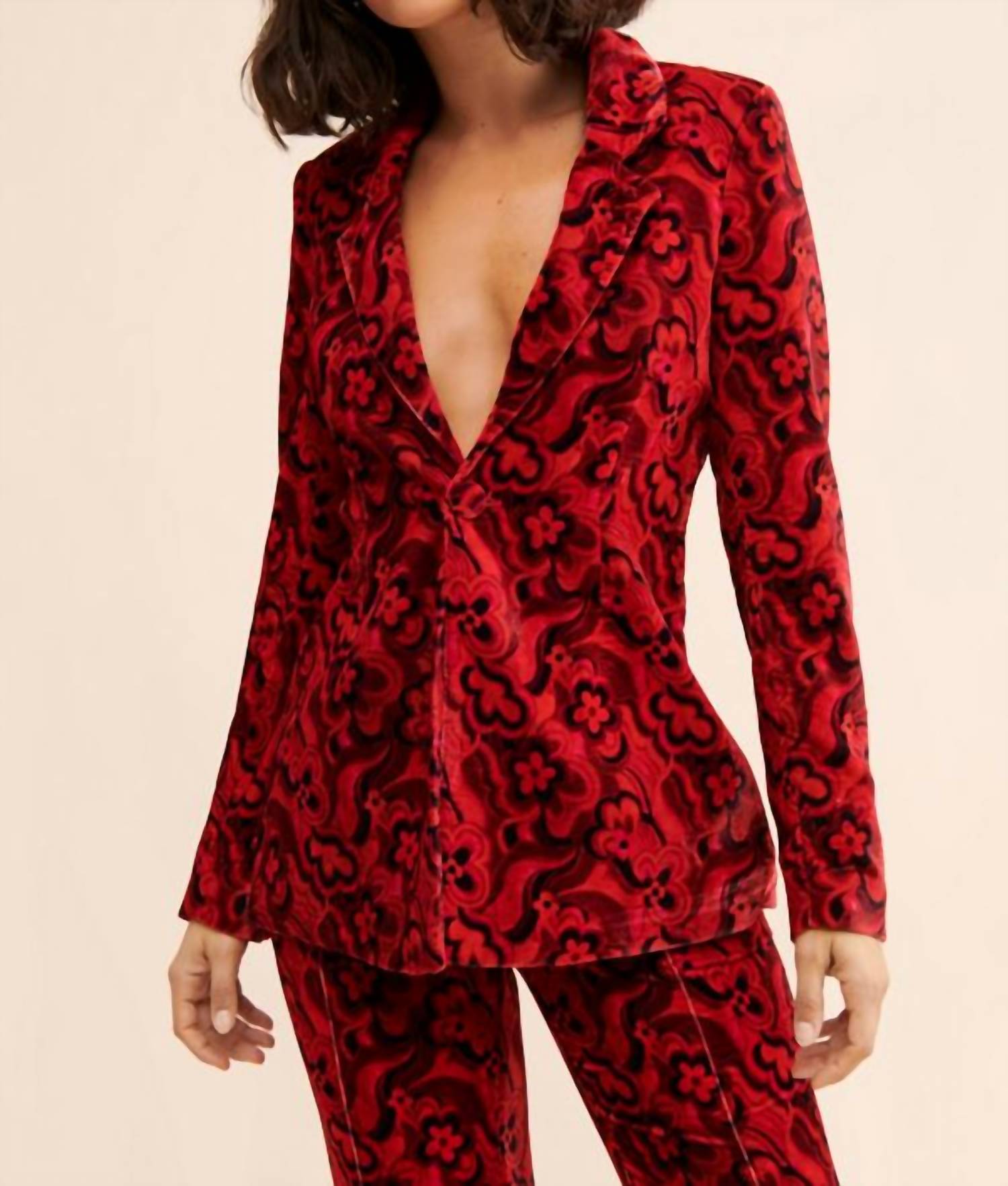 For Love & Lemons - Penny Psychedelic Floral Print Blazer
