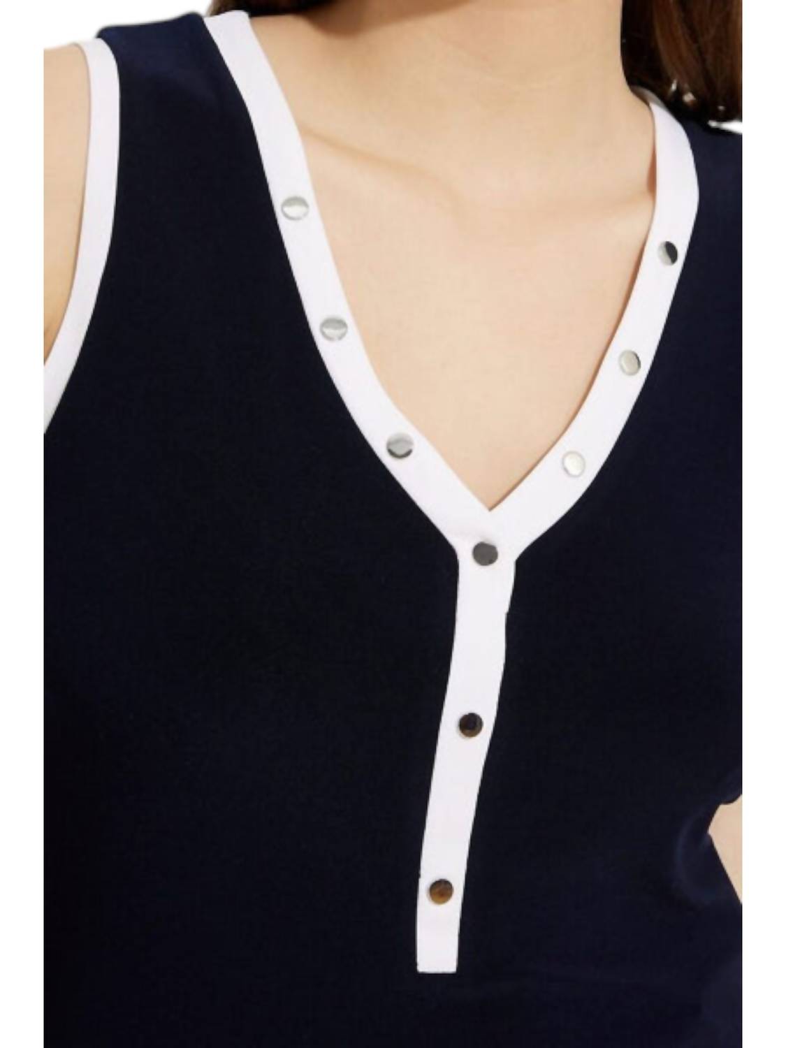 Joseph Ribkoff - V-neck Sleeveless Casual Top