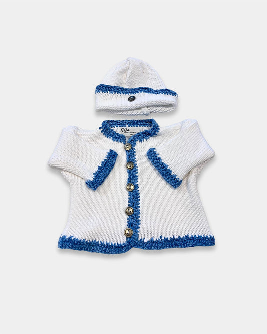 Gita - Boy's 2pc Cotton Sweater With Chenille Trim