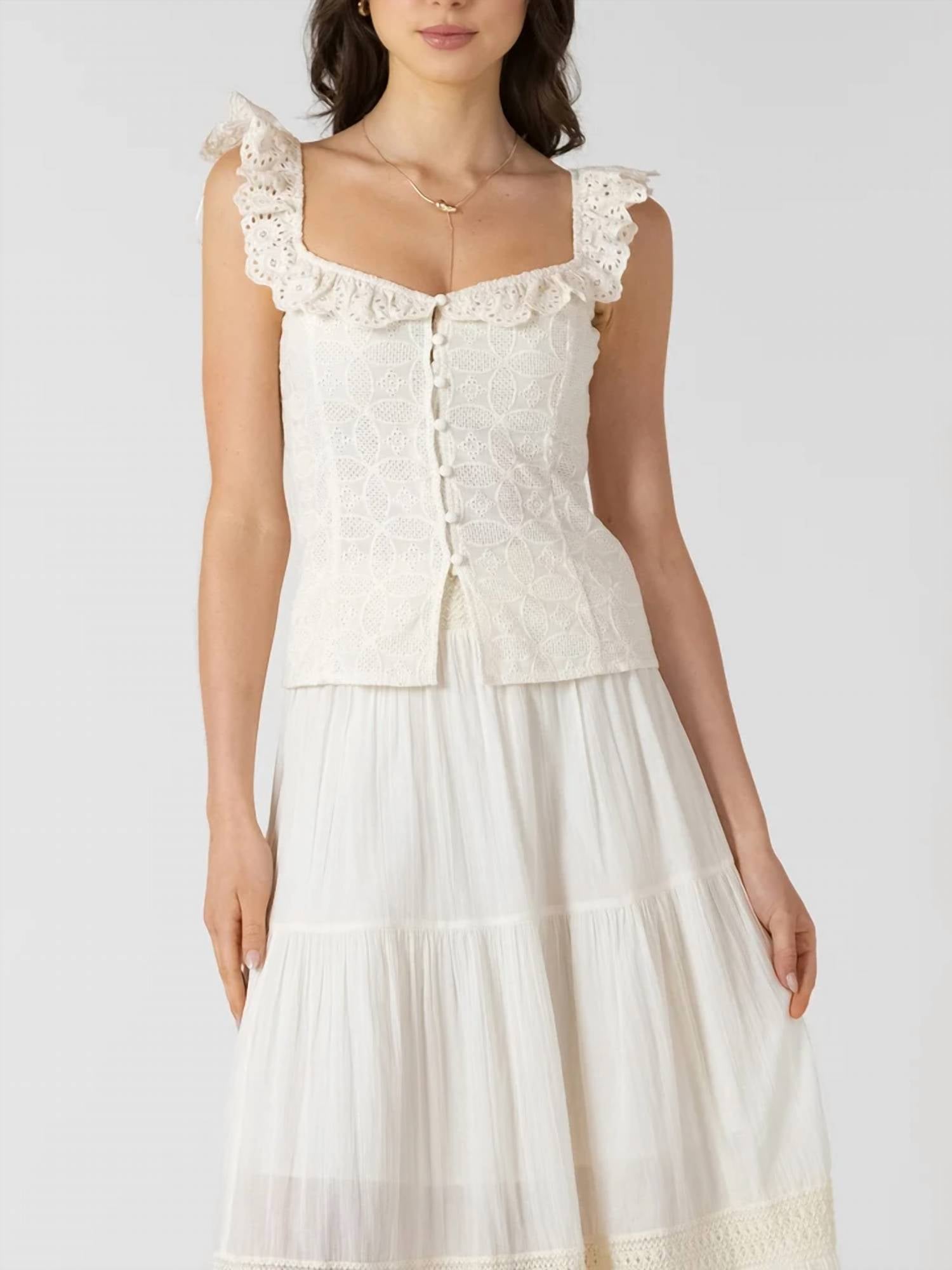Dex - Eyelet Tank Top