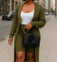 Im Model - Cozy Cable Knit Cardigan Sweater With Pockets