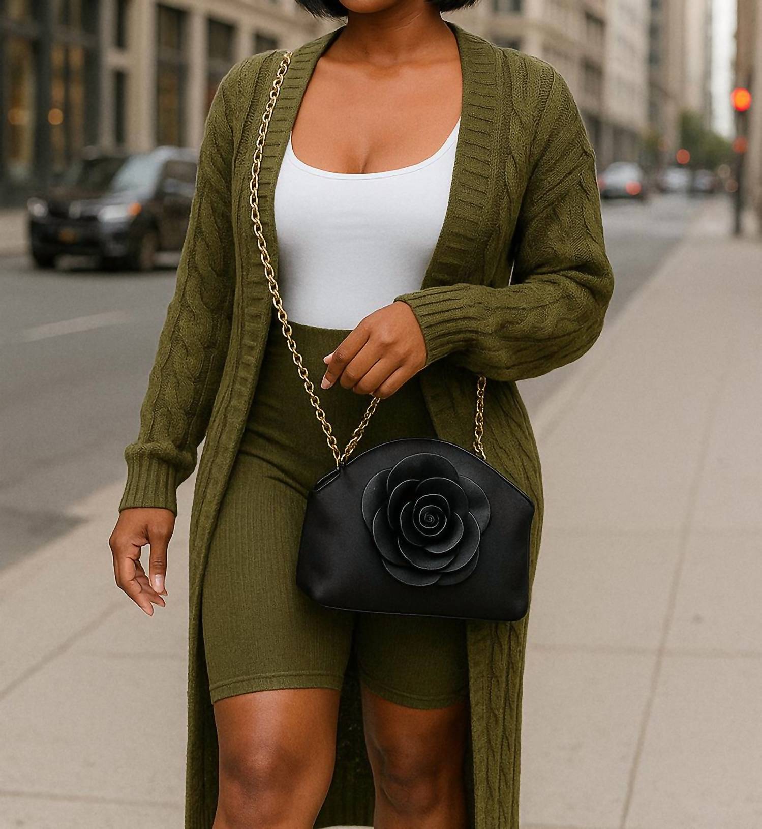 Im Model - Cozy Cable Knit Cardigan Sweater With Pockets