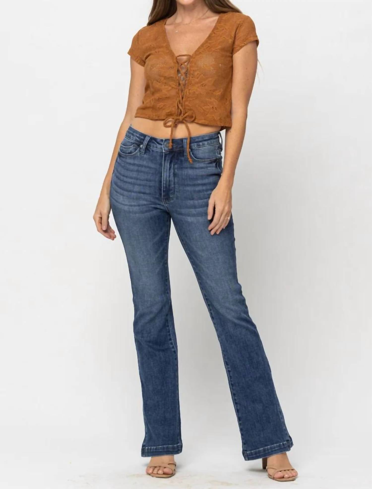 Judy Blue - High Waist Slim Boot Jeans With Slit - Plus