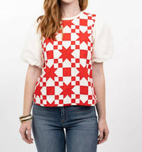 Ivy Jane - Quilted Pouf Sleeve Top