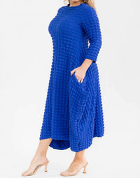 Karen T Design Bubble Popcorn Maxi Dress in blue - women's dress - view 4