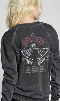 Recycled Karma Aero Force One Aerosmith Sweatshirt in black - women's top - alternate view